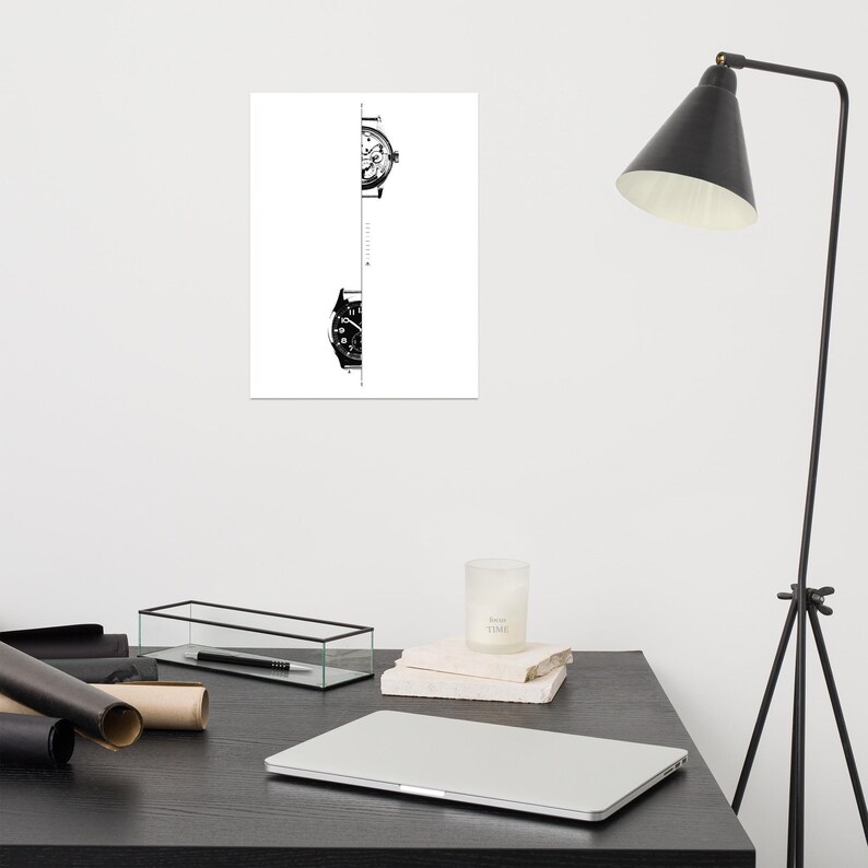 Watch Wall Art Horology Print Minimalist Technical Watch Movement Illustration Draw Mechanical Timepiece Engineering Poster Digital download image 7