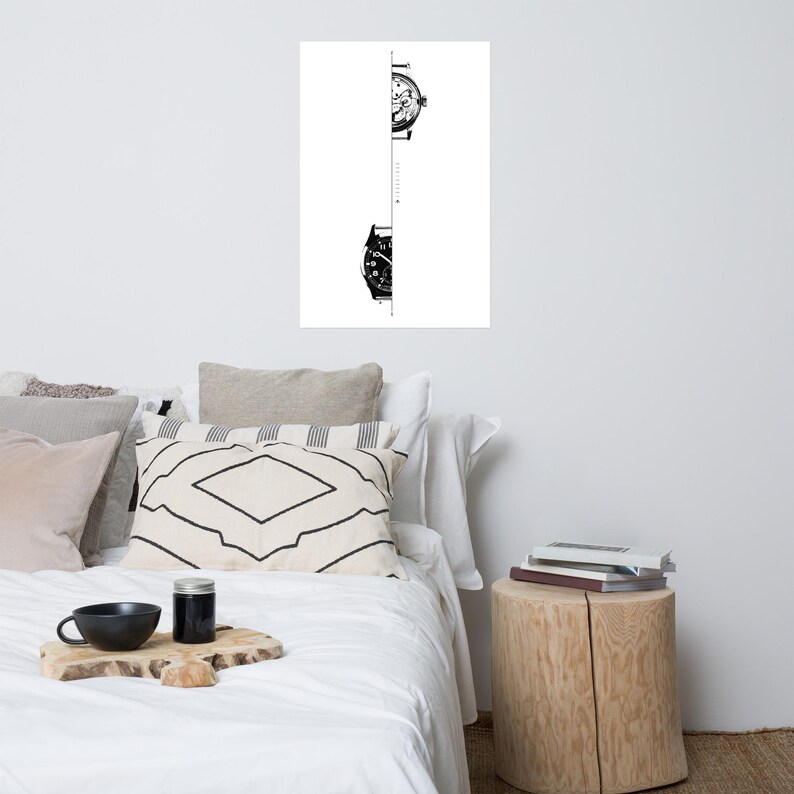 Watch Wall Art Horology Print Minimalist Technical Watch Movement Illustration Draw Mechanical Timepiece Engineering Poster Digital download image 11