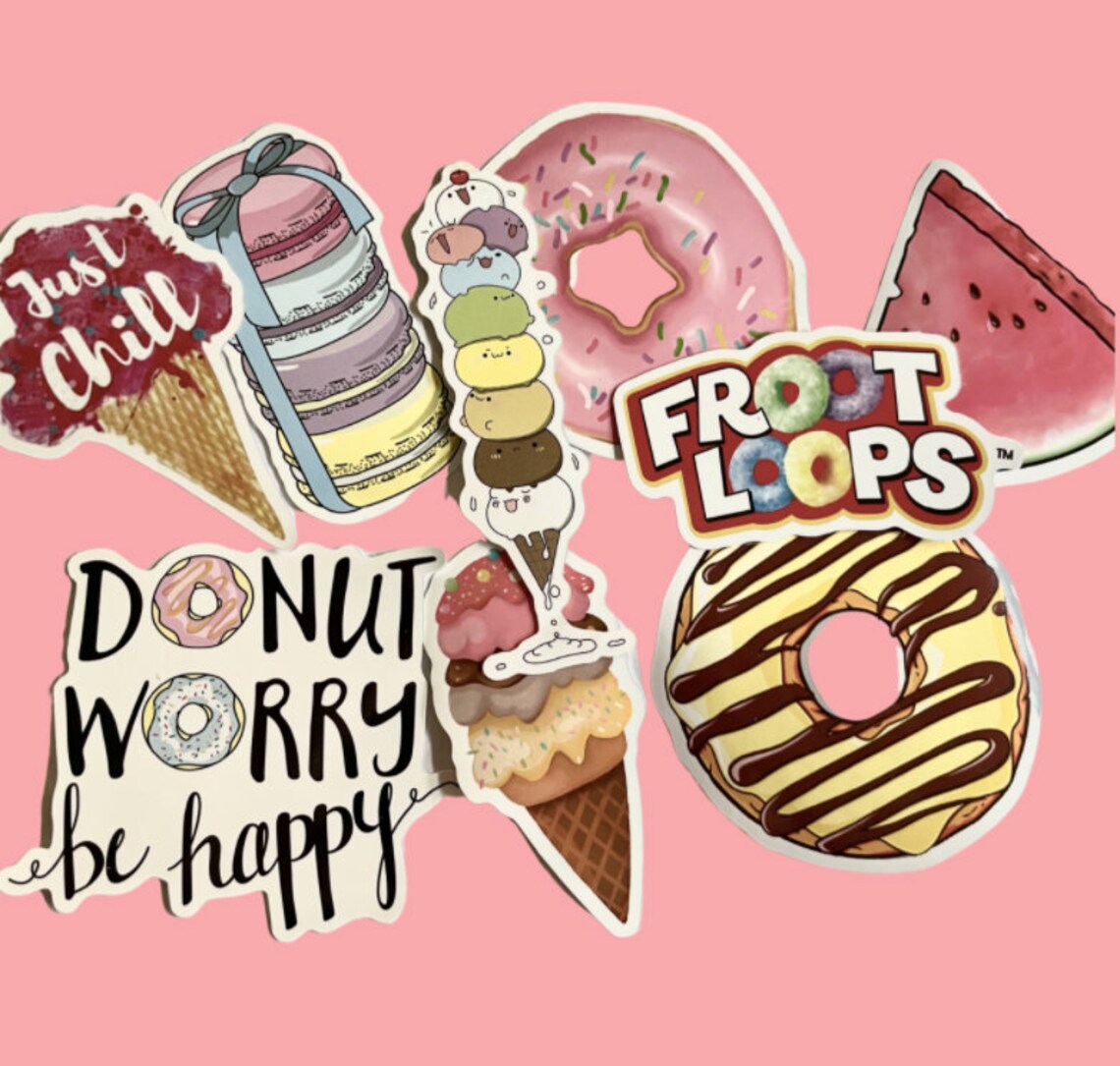 Snack Stickers Pack Food Stickers Foodie Stickers Coffee | Etsy