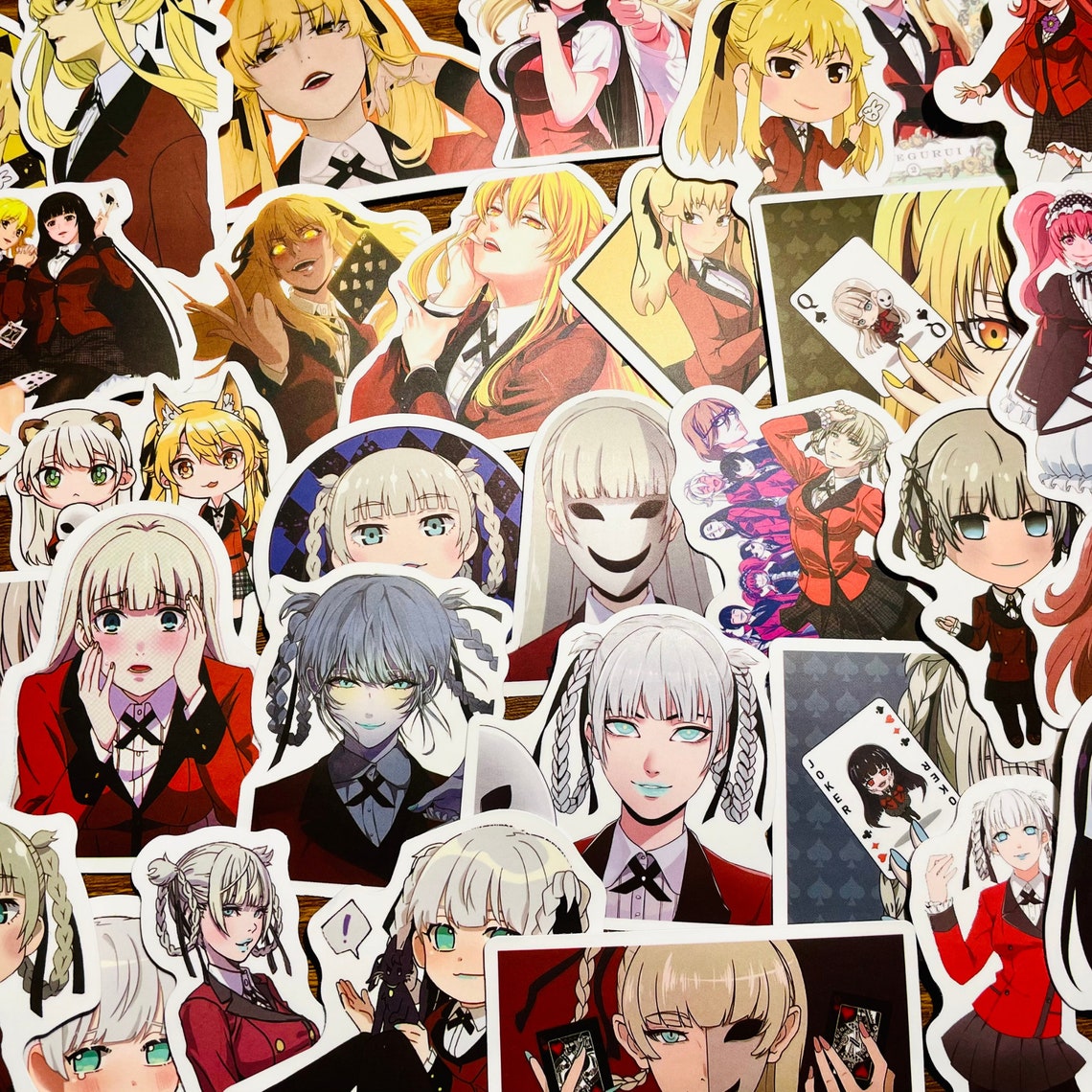 kakegurui sticker pack yumeko stickers anime stickers pack etsy