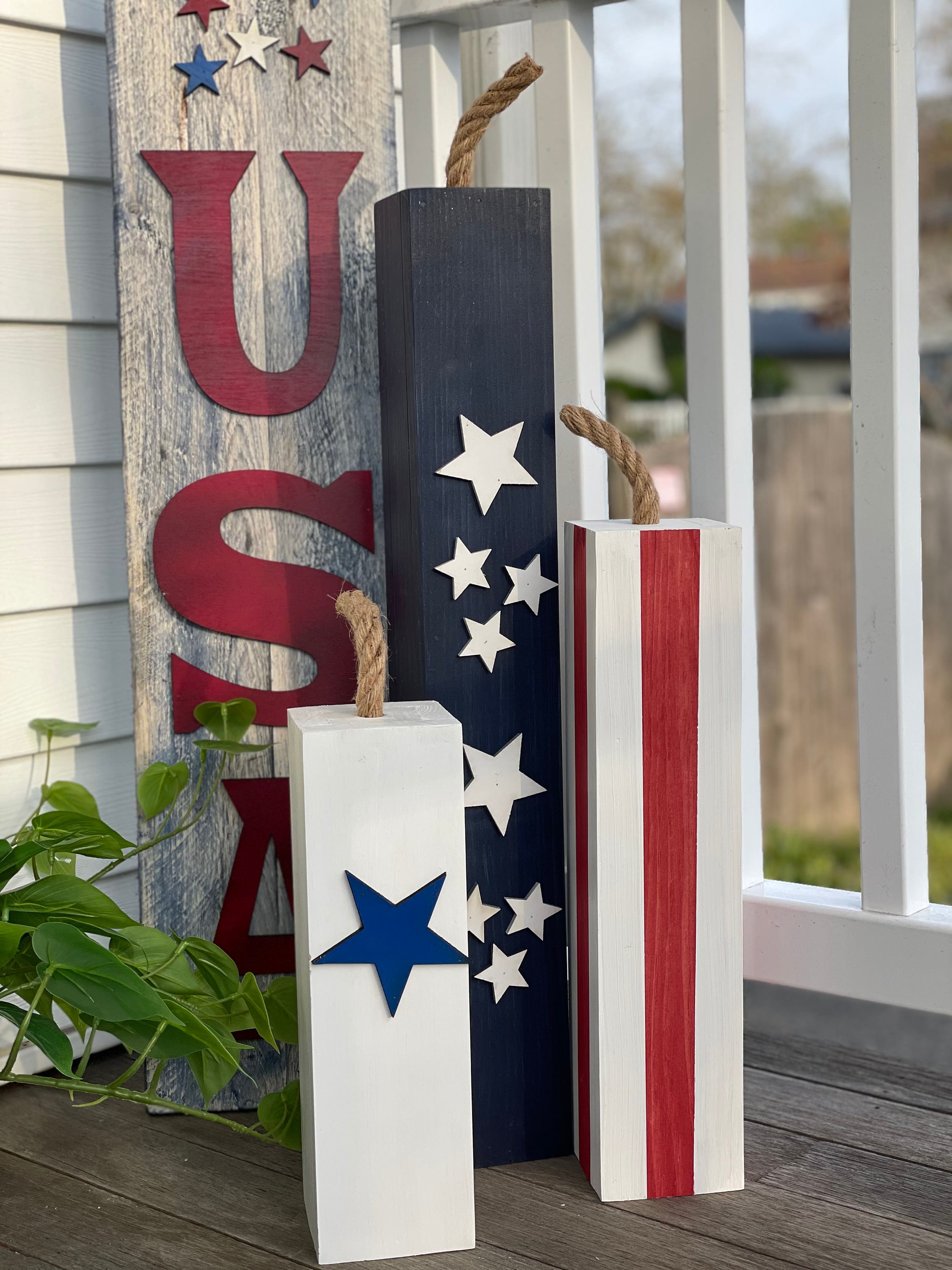 Wooden Firecrackers | Wood Firecrackers | Front Porch Decor | Entrywa…