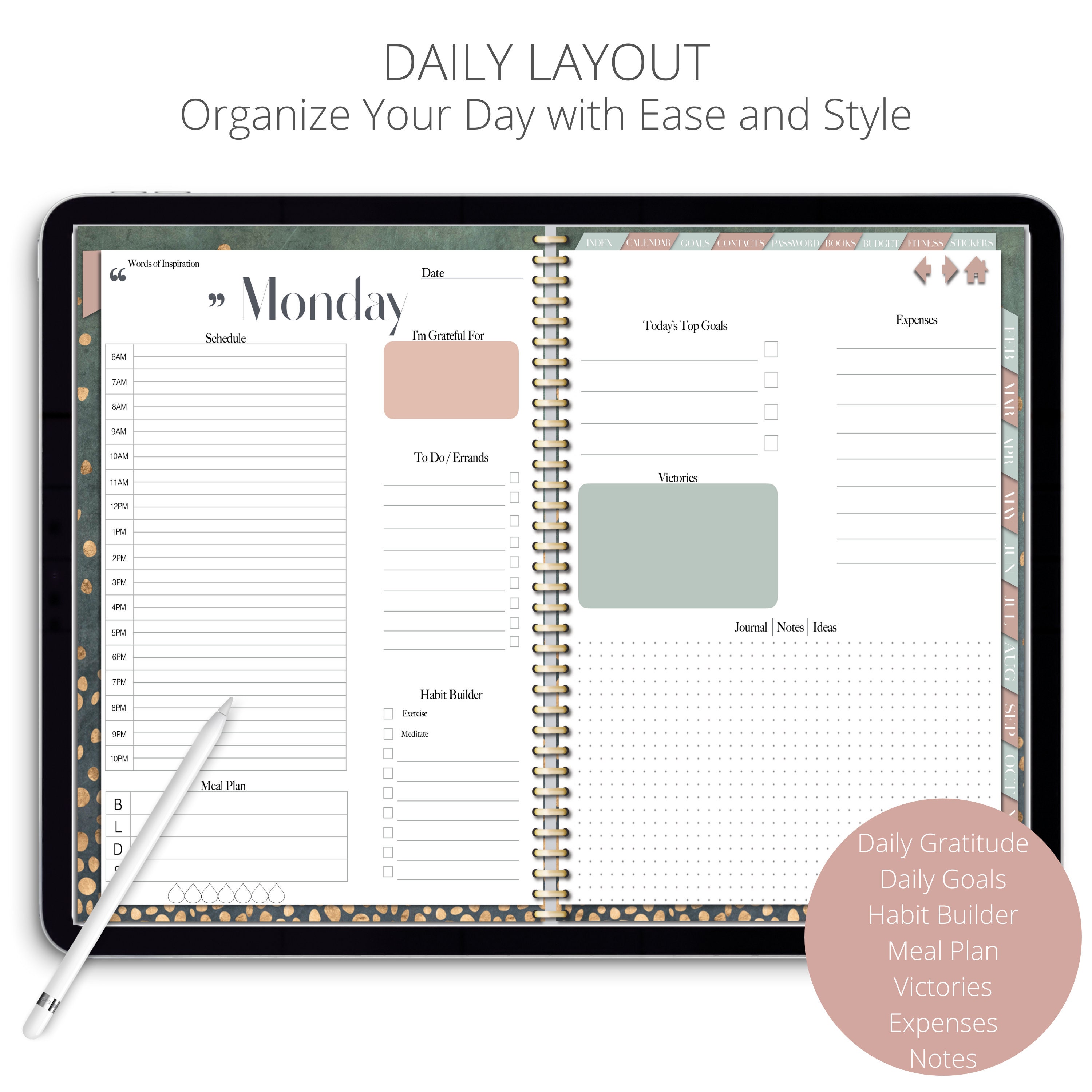 Mac Digital Planner Undated iPad Planner Goodnotes Planner - Etsy