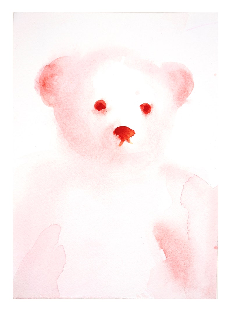 Original watercolor illustration Teddy Bear 6