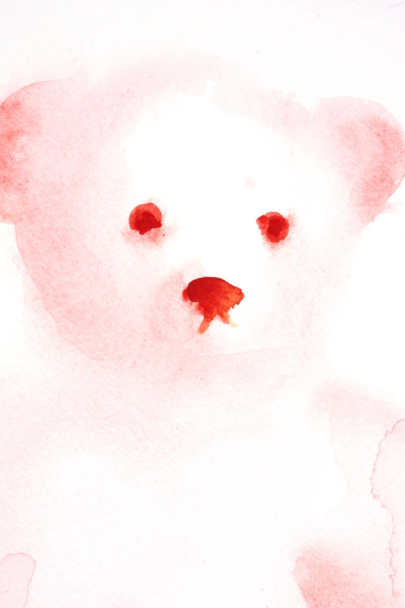 Original watercolor illustration Teddy Bear 6