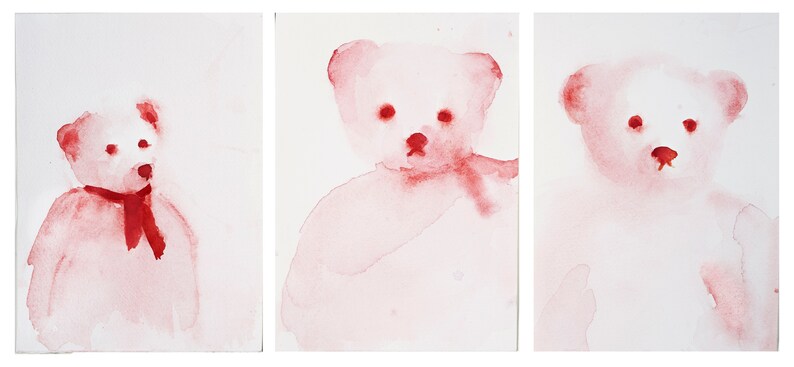 Original watercolor illustration Teddy Bear 6
