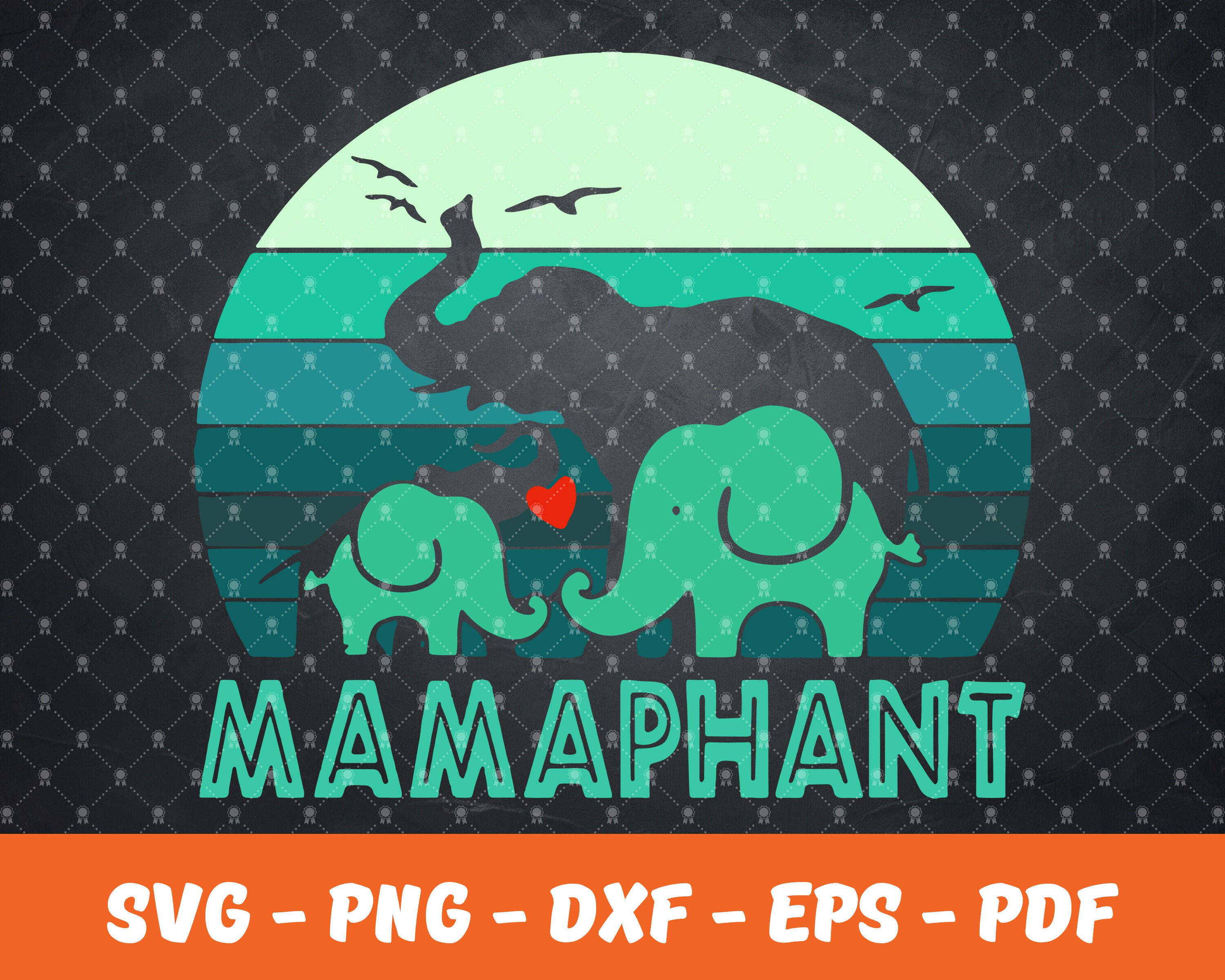 Mamaphant Svg Mama Elephant Svg Vintage Elephant Svg Mom | Etsy