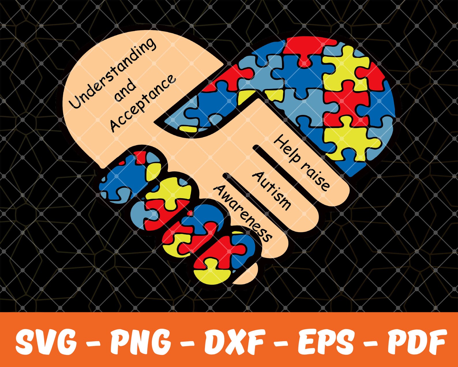 Hand in hand autism Svg Autism Awareness svg Etsy