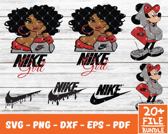 Download Nike Logo Drip Svg Bundle Black Girl Nike Svg Mickey Nike Etsy