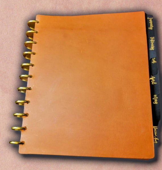 Leather Discbound Notebook Cover Etsy