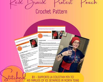 Red Braid Protest Pouch Crochet Pattern (PDF) Prrfect for marches and rallies!