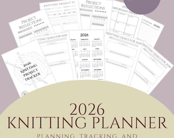 2026 Knitting Project Planner and Log with Reflections