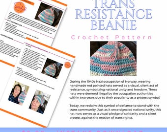 Trans Resistance Beanie Crochet Pattern – Historical WWII Inspired Pride Hat (PDF Download)