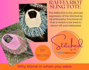 The Raffia Riot Tote | A Retro-Boho Statement Bag - crochet sling purse