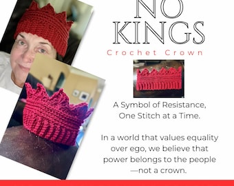 Hand-Crocheted Red Crochet Crown | Protest Gear, ACLU Benefit