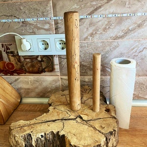 VEHHE Paper Towel Holder Stand, Wood Farmhouse Paper Towel Holder  Countertop with Ratchet System and Suction Cups, Stainless Steel Perfect  Tear Paper