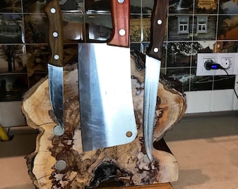 Handmade Magnetic Wood Knife Block: Kitchen Knife Display