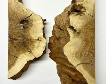 Oak wood slab. Set. Live edge oak wood. Wood for epoxy resin projects. Solid raw wood. Wood slices. Wooden slab. Rustic wood.