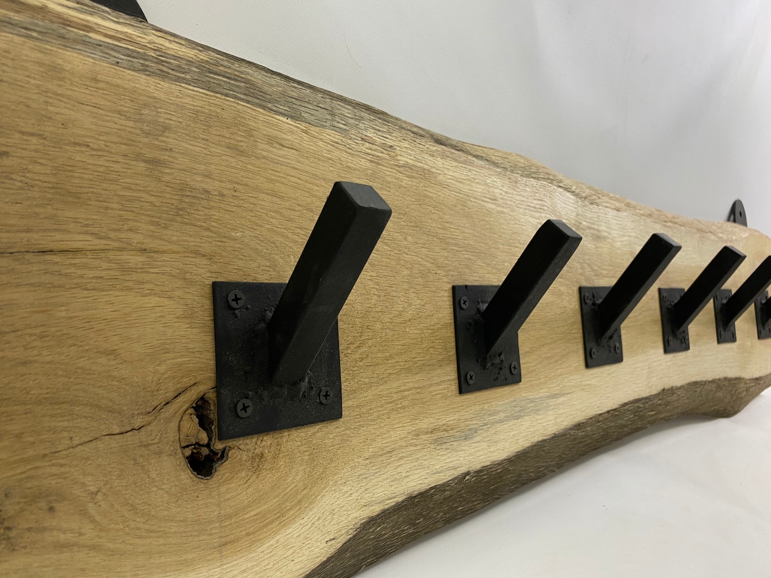 Live Edge Coat Rack. Oak Wood Coat Rack. Handmade Rack. Towel. Etsy