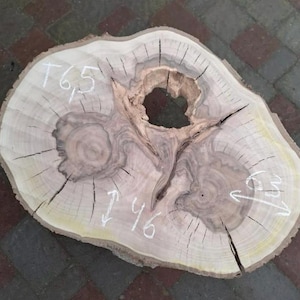 Live edge wood. 24.8” Walnut wood. Wooden slab. Epoxy resin. Raw wood. Live edge slab. Walnut wooden slab. Wood with hole. Wood slice.