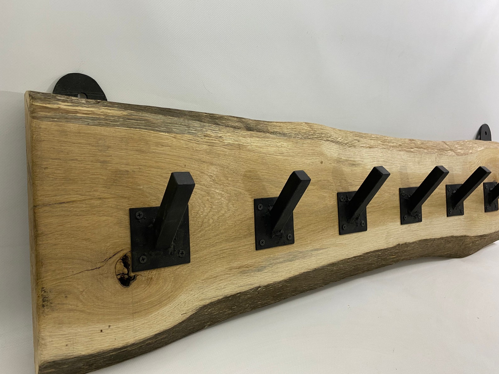 Live Edge Coat Rack. Oak Wood Coat Rack. Handmade Rack. Towel. Etsy