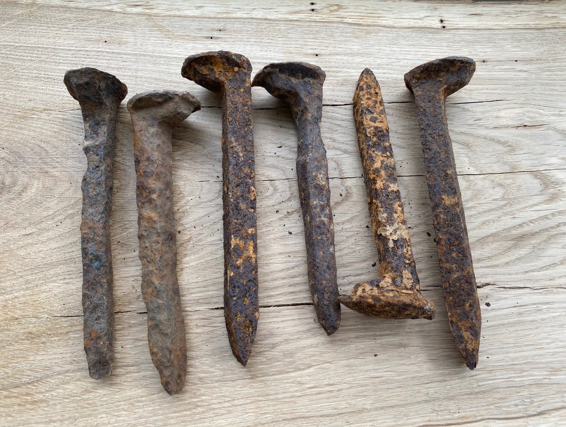 Rusty Vintage Railroad Spike Nails. Handmade Etsy