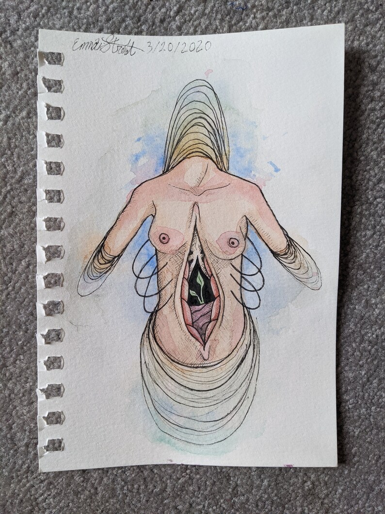 Original watercolor and ink illustration Internal Growth
