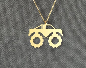 Monster Truck Charm Necklace - 4x4 Off-Road Gift - Adventure and Fun Pendant for Her