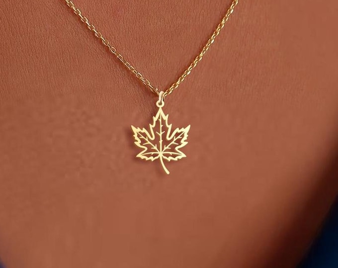 Minimalist Leaf Necklace - Maple Leaf Pendant - Nature-Inspired Jewelry - 925 Sterling Silver or 18k Gold - Perfect for Autumn Lovers