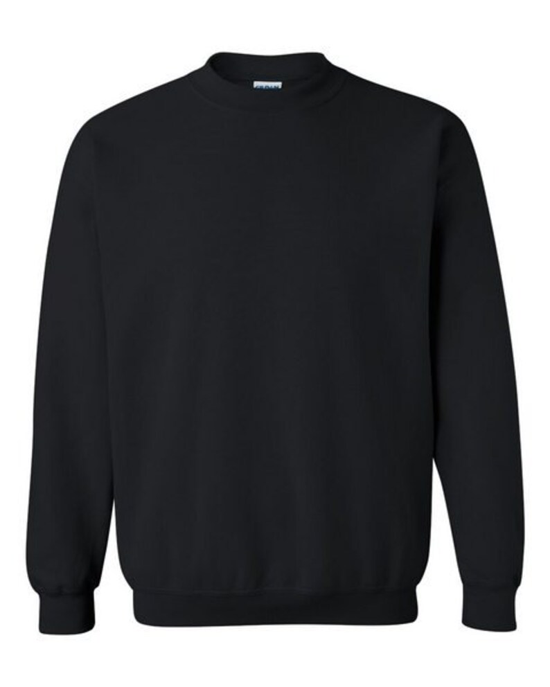 May include: A black long-sleeved sweatshirt with a crew neck.