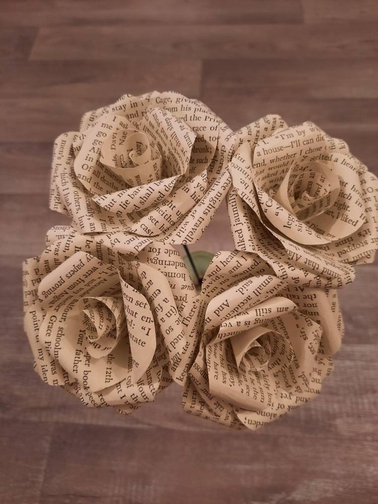 Paper Book Flowers Book Page Flowers Etsy UK