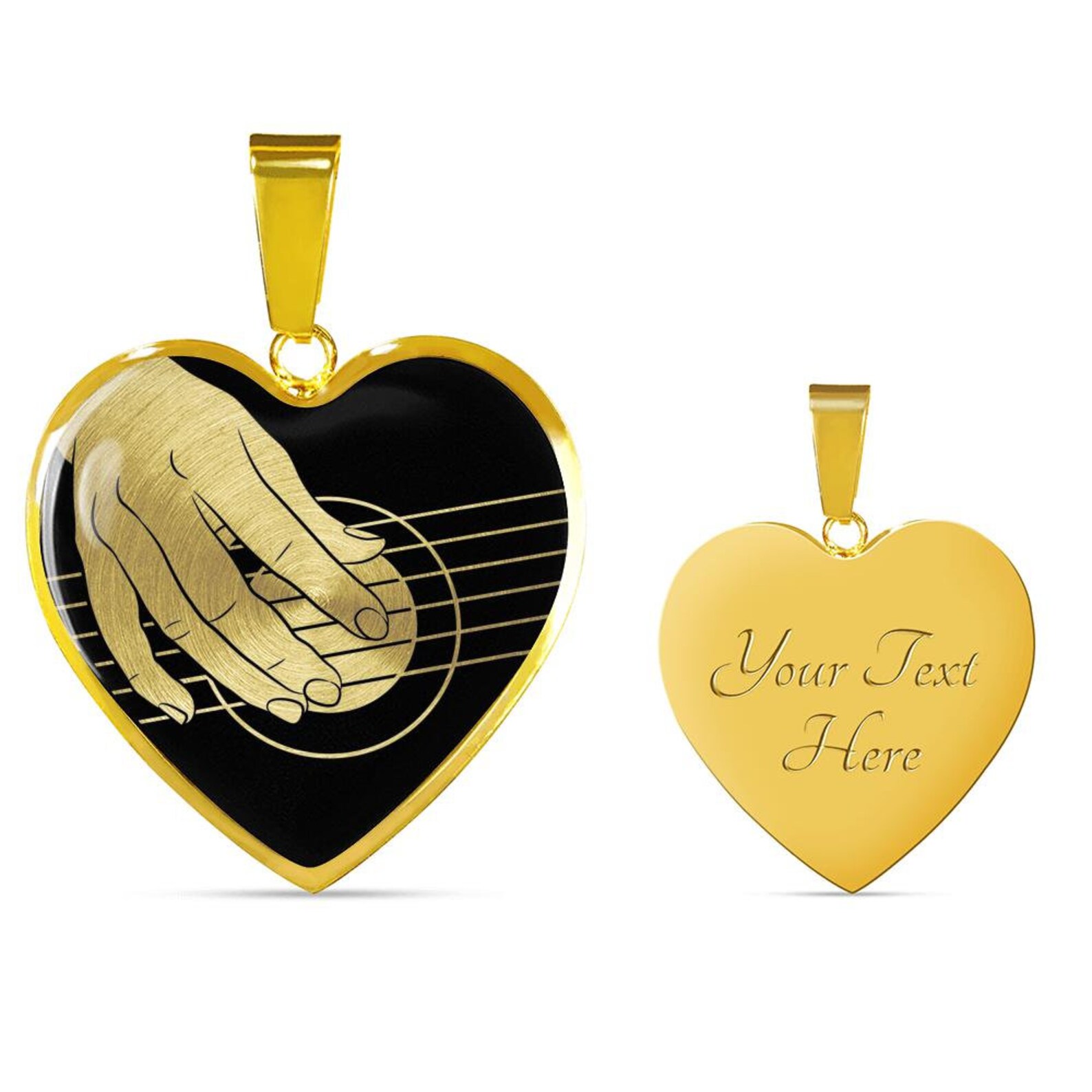 Acoustic Guitar Necklace Guitar Pendant Musical Instrument Etsy