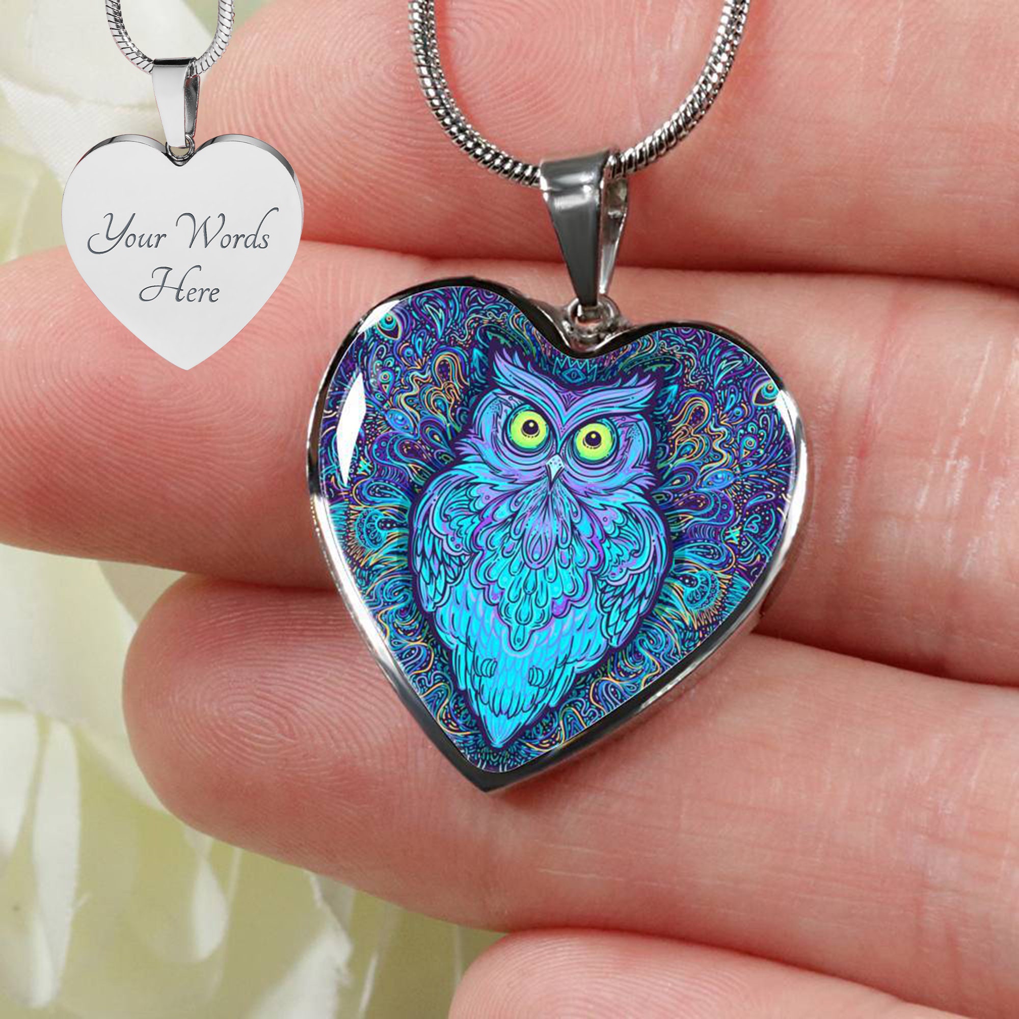 Personalized Owl Necklace Owl Jewelry Owl Pendant Owl Etsy