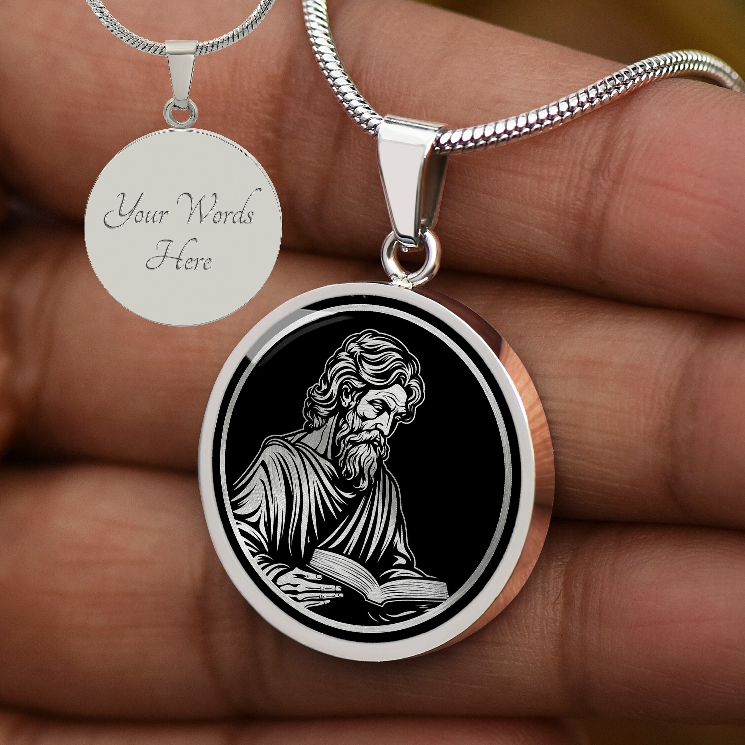 Religious Pendants， St. Matthew Medal Necklace Pendant-