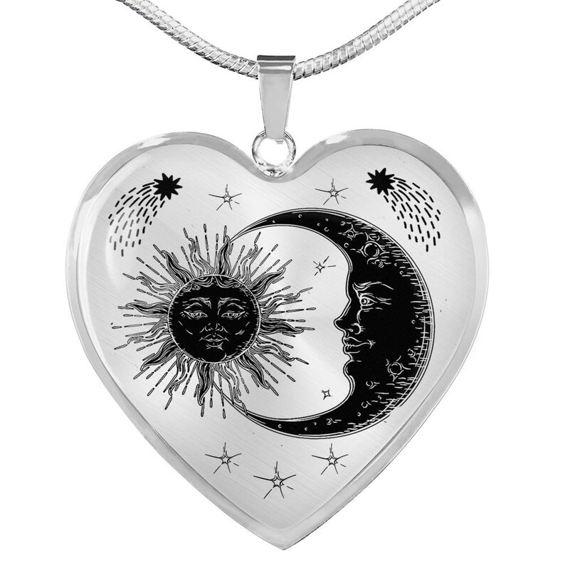 Sun & Moon Personalized Necklace Moon Jewelry Moon Pendant Etsy