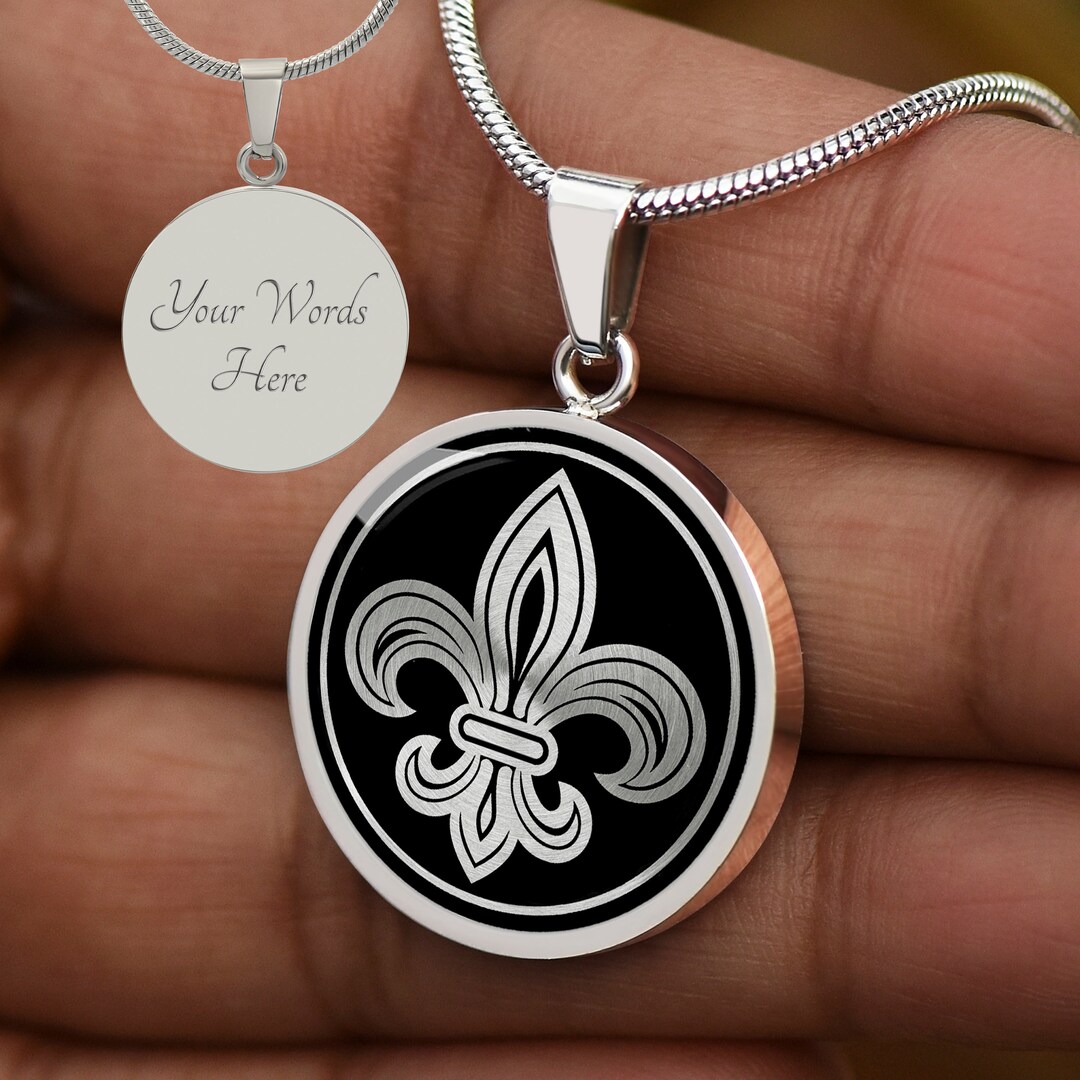 Custom Fleurdelis Necklace Fleurdelis Pendant Etsy