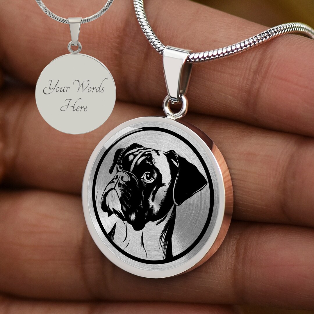 Personalized Boxer Dog Necklace Boxer Dog Jewelry Boxer Dog Etsy