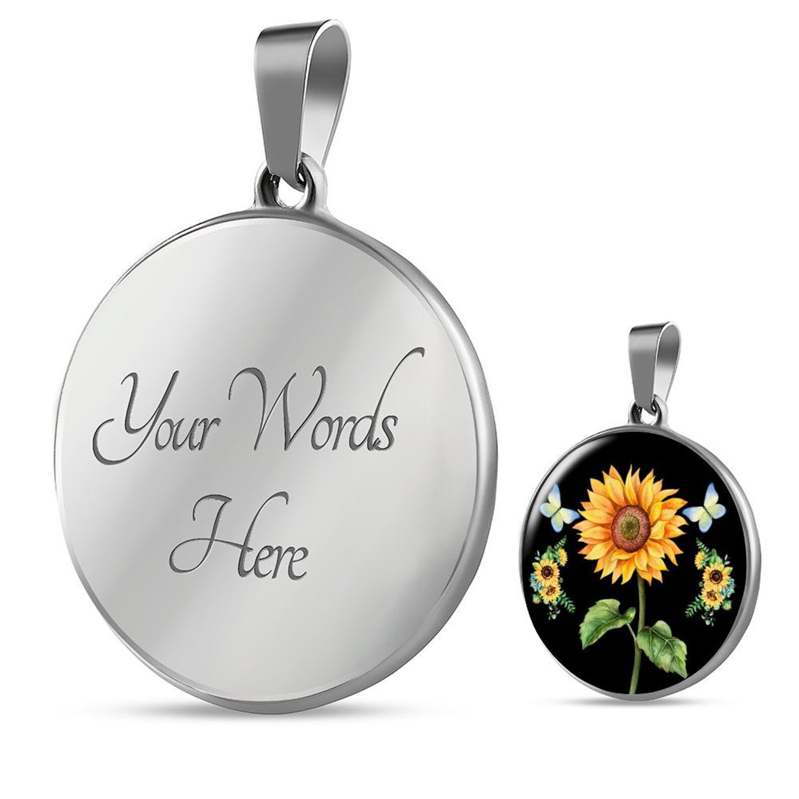 Personalized Sunflower Necklace Sunflower Jewelry Sunflower Etsy