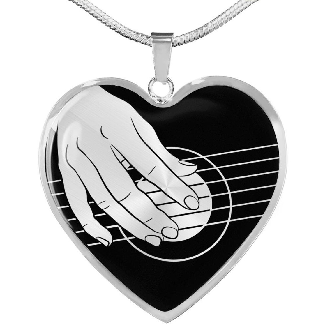 Acoustic Guitar Necklace Guitar Pendant Musical Instrument Etsy