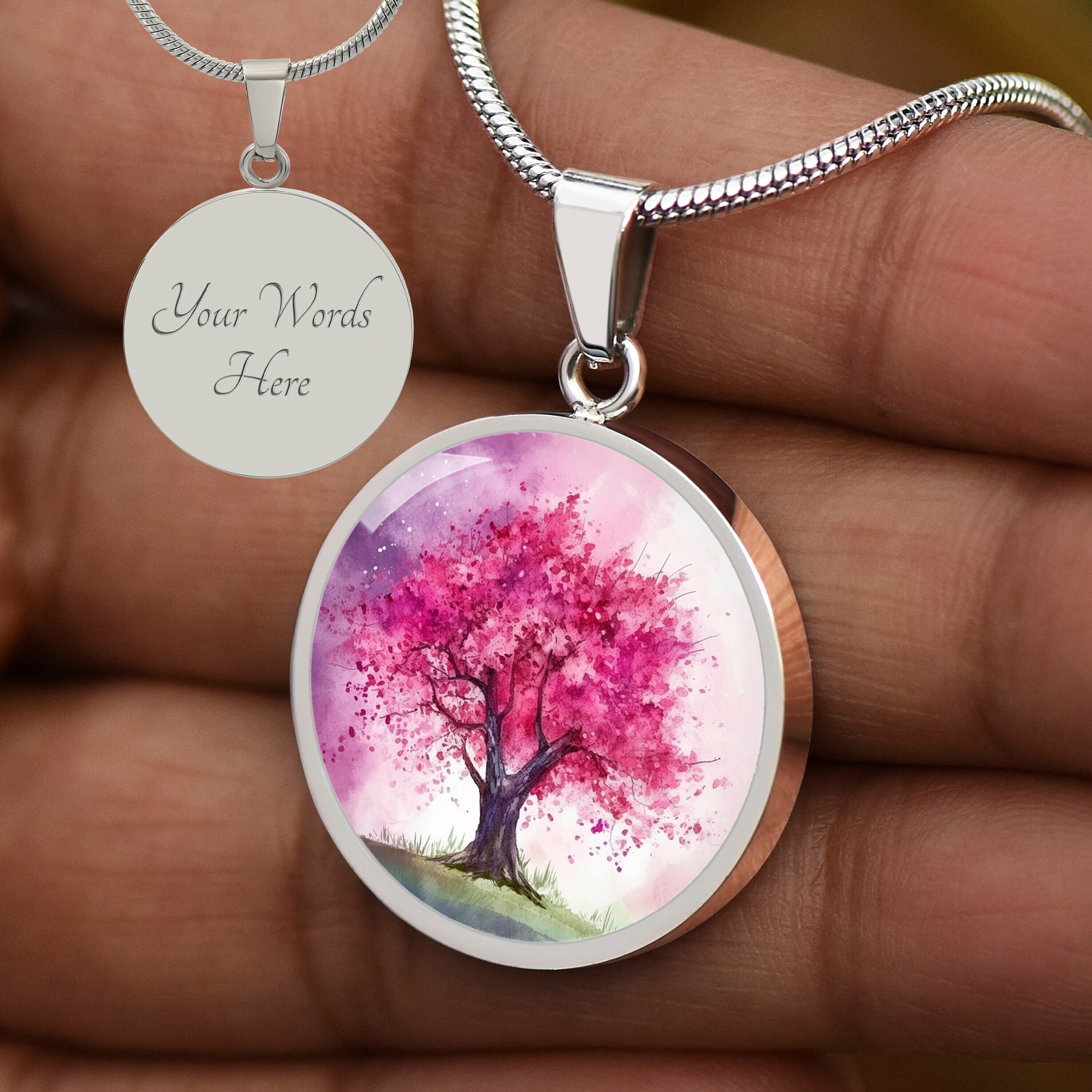 Spring's Sun Cherry Blossom Necklace Silver Jewelry & Jewelry Accessory -  AliExpress