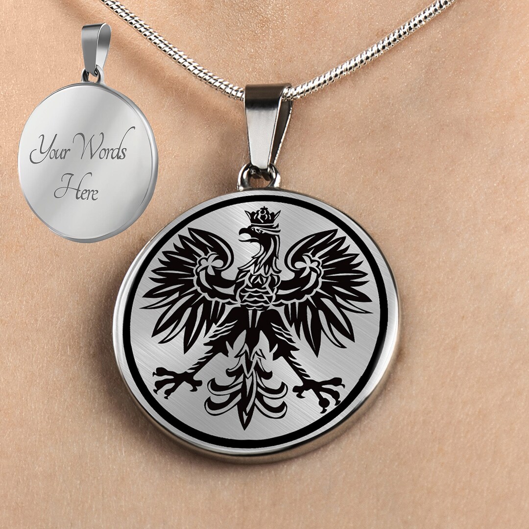 Personalized Polish Eagle Necklace Polish Eagle Pendant Etsy