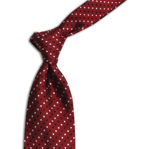 Red Necktie, Handmade Luxury Necktie, Red Polkadot Tie