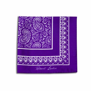 Purple Pocket Square, Handmade Luxury Pocket Square