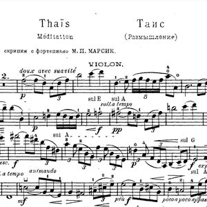 Meditation from Thais by Jules Massenet For Violin and Piano Violin Part and Score Downloadable Printable PDF