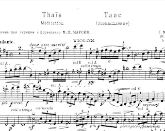 Meditation from Thais Violin Score (Digital Download)