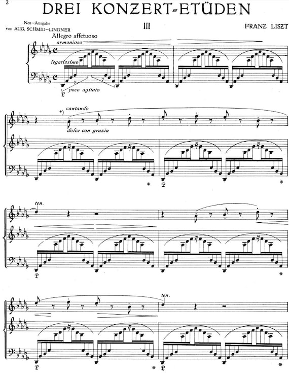 Franz Liszt Concert Etude No. 3 Un Sospiro Printable Downloadable