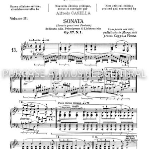 Beethoven Moonlight Sonata Op. 27 No. 1 Downloadable Printable Piano Sheet Music PDF COMPLETE 20 Pages