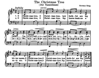 O Christmas Tree (O Tannenbaum) Christmas Carol Piano Sheet Music Downloadable Printable PDF