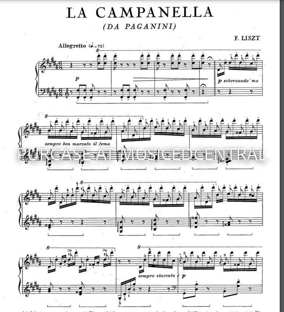 La Campanella (da Paganini) by Franz Liszt Piano Sheet Music