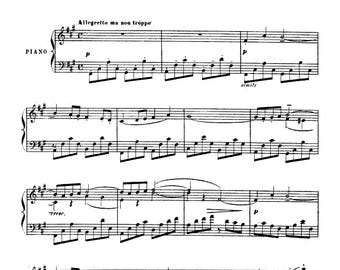 Debussy Passepied Suite Bergamasque No 4 F Sharp Minor Piano Sheet Music PDF Allegretto Impressionist Piano Solo Instant