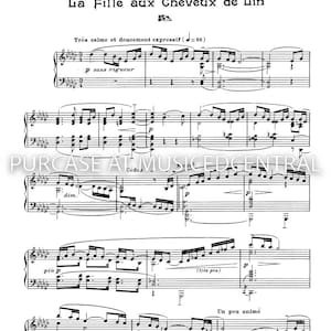 La Fille aux Cheveux de Lin La chica del cabello rubio Claude Debussy Partituras para piano descargables e imprimibles PDF